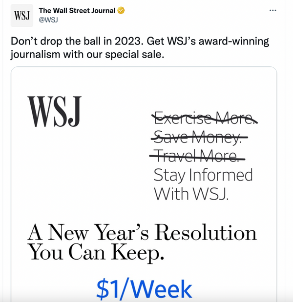 Wall Street Journal:  New Years Resolution