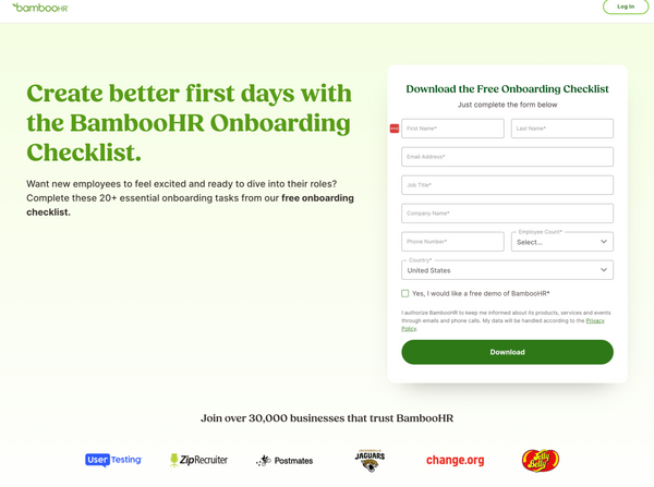 Onboarding Checklist From bamboohr