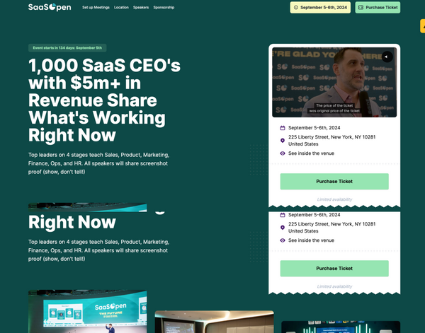 SaaS Open Event Landing Page