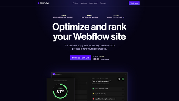 Semflow - Webflow site Optimization