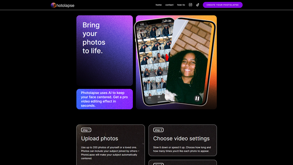 Photolapse AI - Bring
your photos to life.