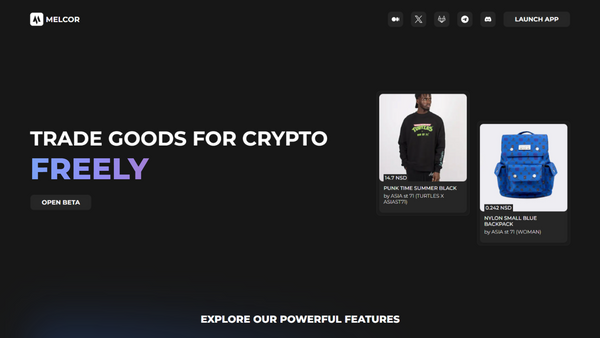 Melcor - TRADE GOODS FOR CRYPTO SAFELY