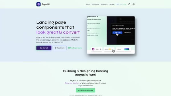 Page UI - Landing page components that look great & convert