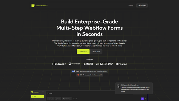 Studio Form - Build Enterprise-Grade Multi-Step Webflow Forms in Seconds